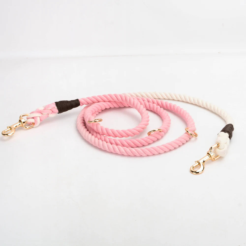 Pink rope outlet dog lead