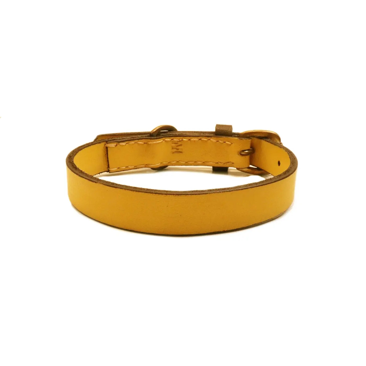 Mustard and Tan Flat Leather Collar