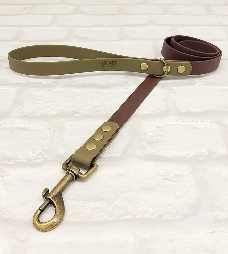 BioThane Waterproof Two Tone Collar Khaki and Brown