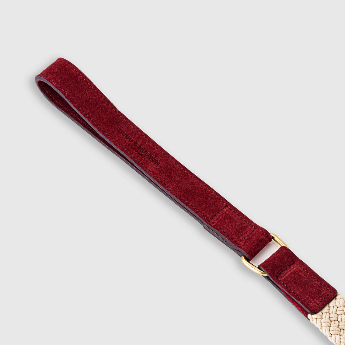 Flat Rope and Burgundy Leather Dog Lead