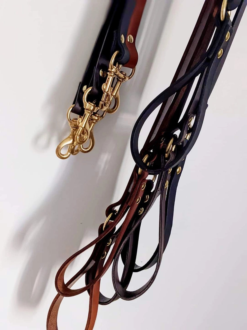 Handmade Leather and Brass Dog Lead