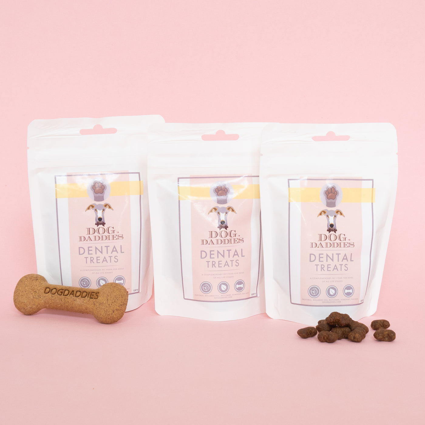 Pack of 3 DogDaddies Natural Treats For Dental Health 70g