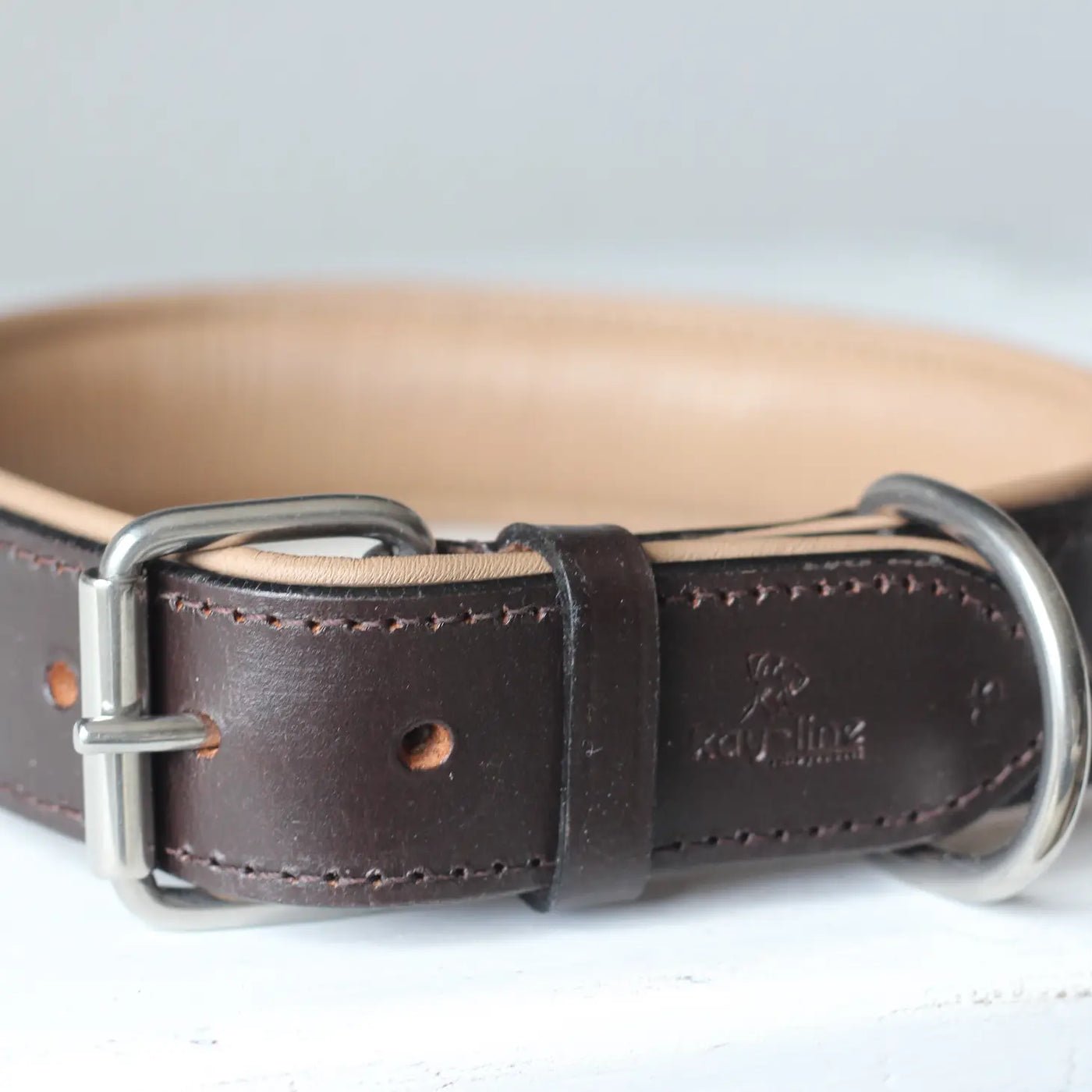 Twisted Walnut Leather Dog Collar