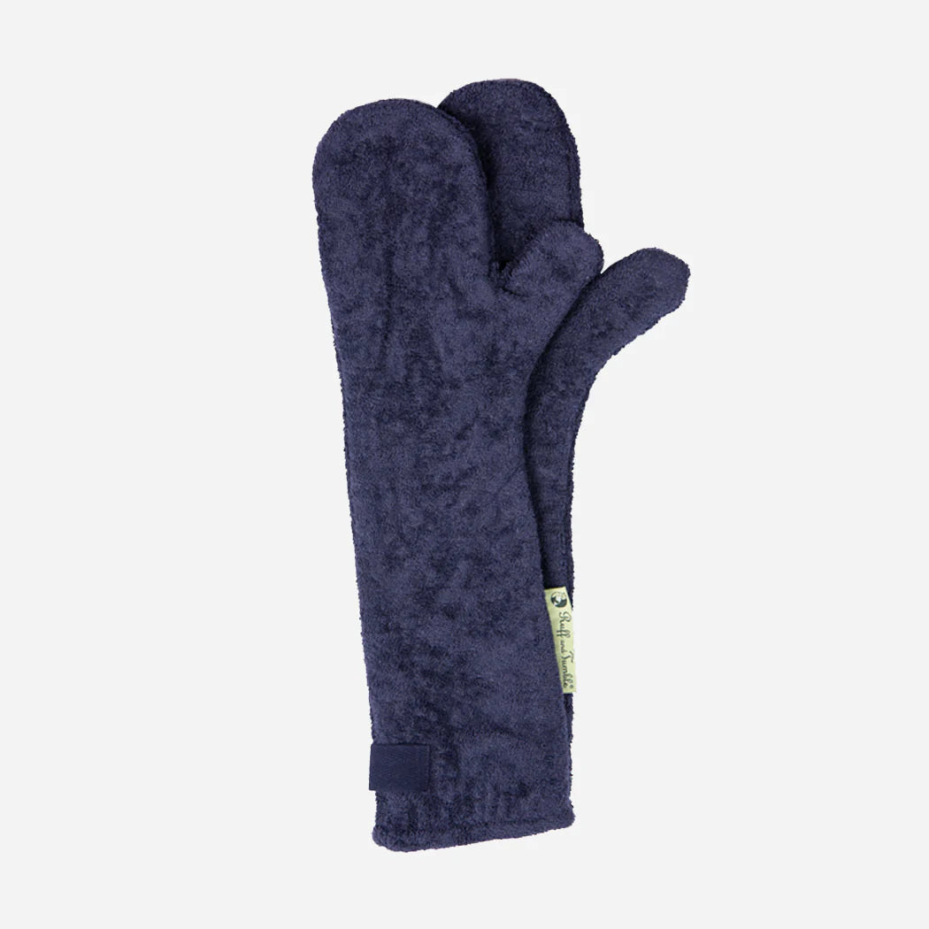 Navy Towelling Drying Mitts