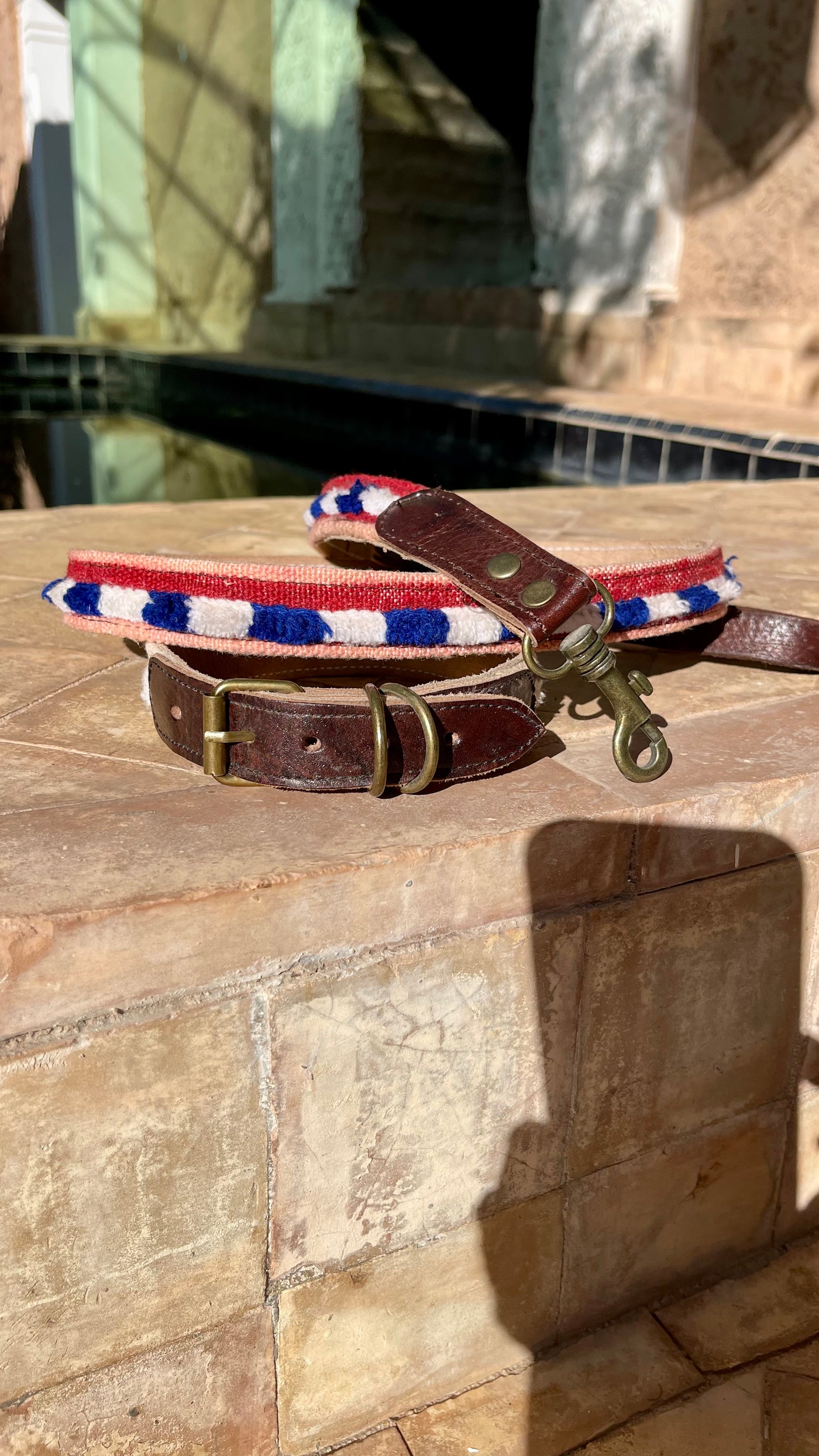 Handmade Moroccan collar and lead - Saadia